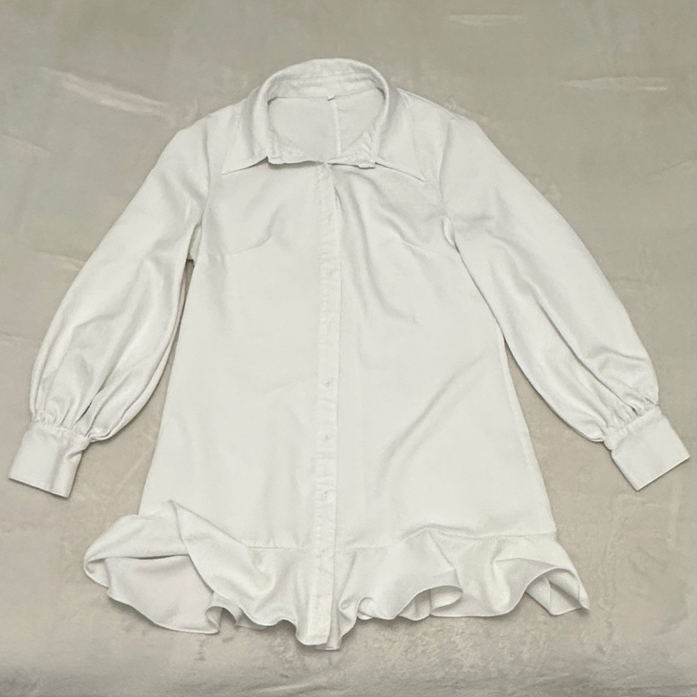 SHEIN White Ruffle Hem Dress